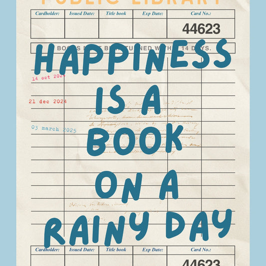 Book on a Rainy Day Print – Retro Library Wall Art