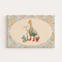 Gardening Goose Vintage Nursery Canvas Print