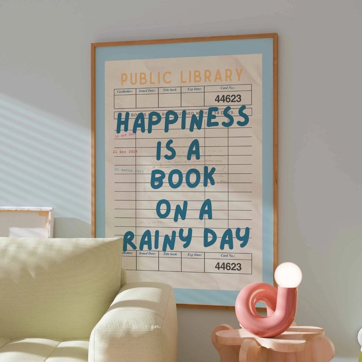 Book on a Rainy Day Print – Retro Library Wall Art