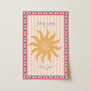Pink Striped Sunshine Artwork – Coastal Wall Art