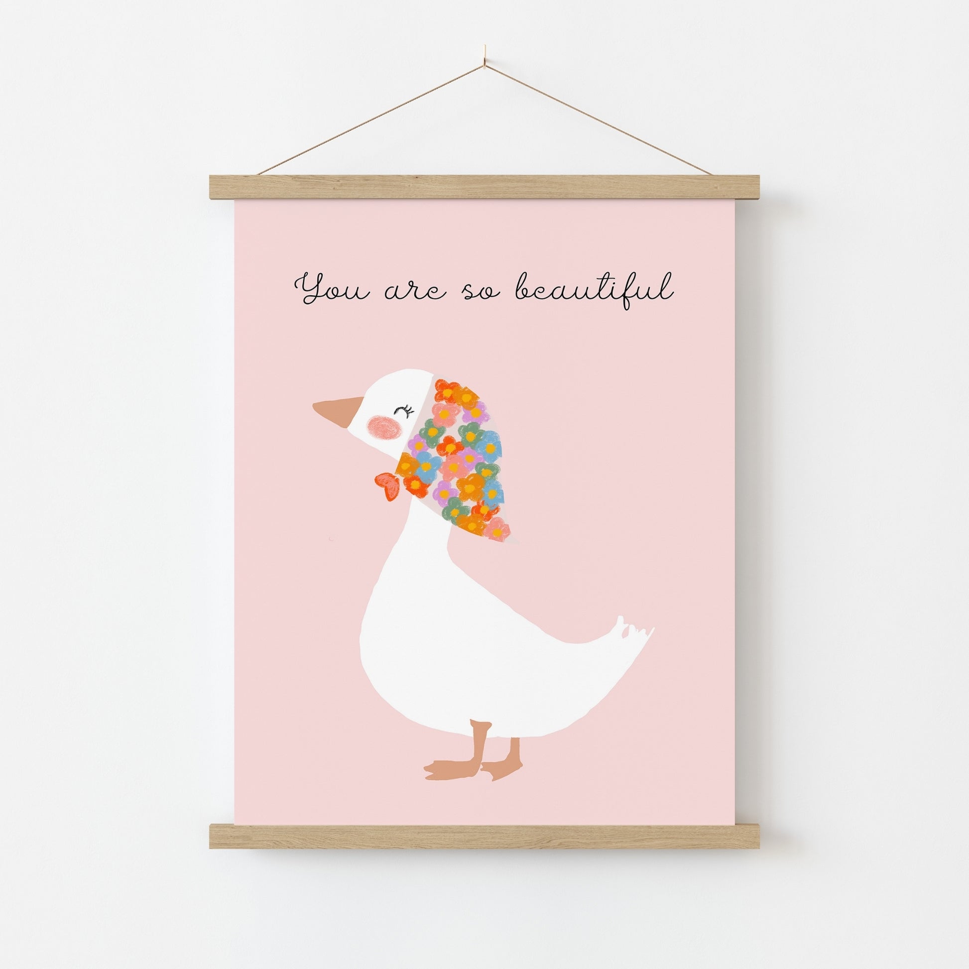 You Are So Beautiful Wall Art - Cute Goose Print for Kids