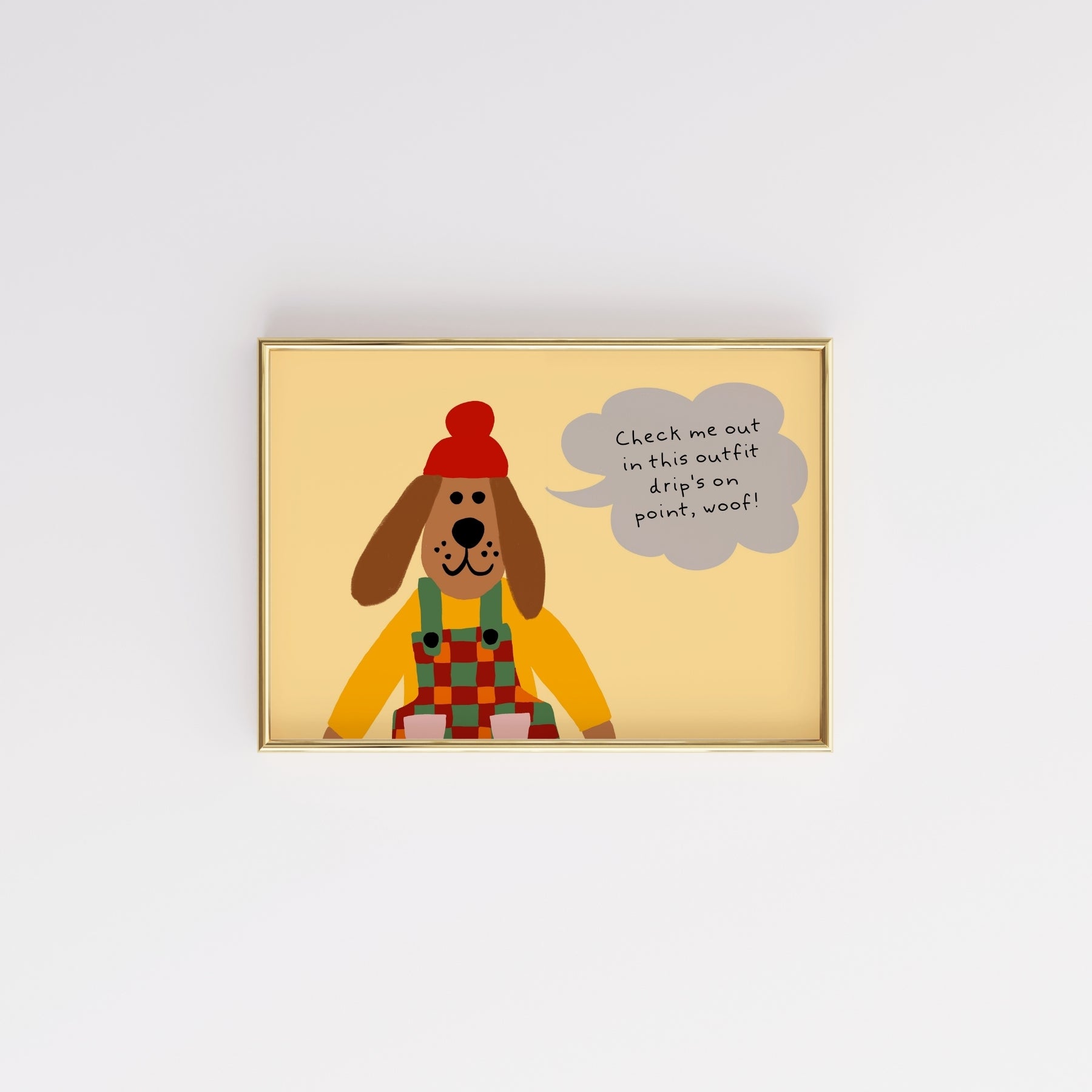 Stampa per cameretta dei bambini con cane – Simpatica decorazione murale con animali per bambini