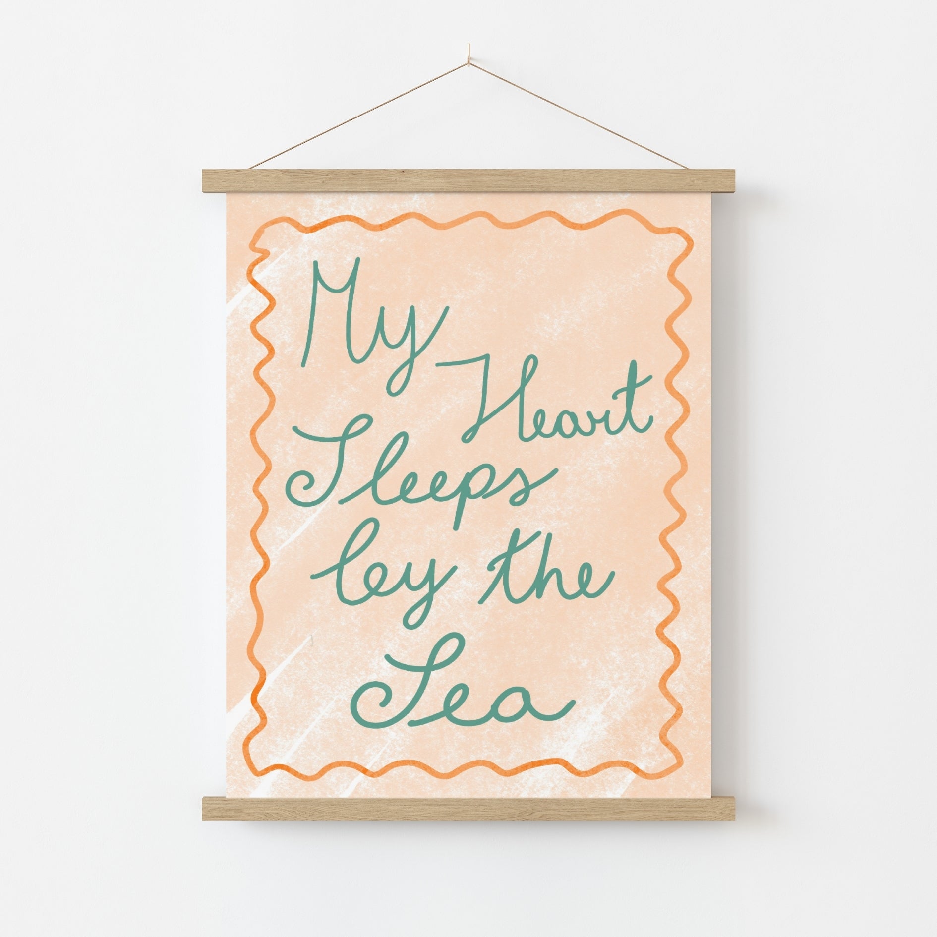 My Heart Sleeps by the Sea Print - Romantic Coastal Wall Art
