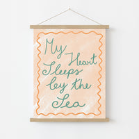 My Heart Sleeps by the Sea Print - Romantic Coastal Wall Art