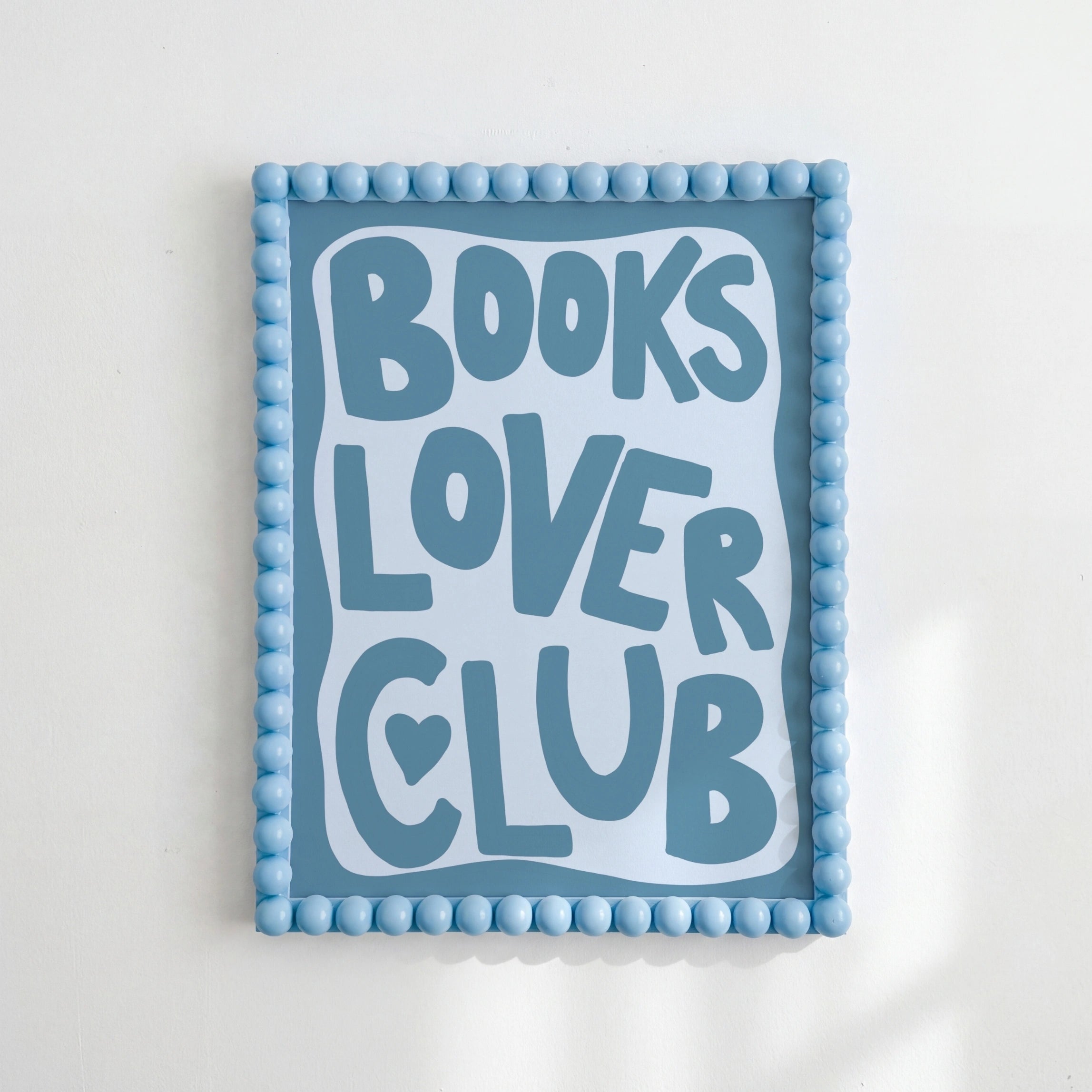 Books Lover Club Wall Art – Blue Aesthetic Print
