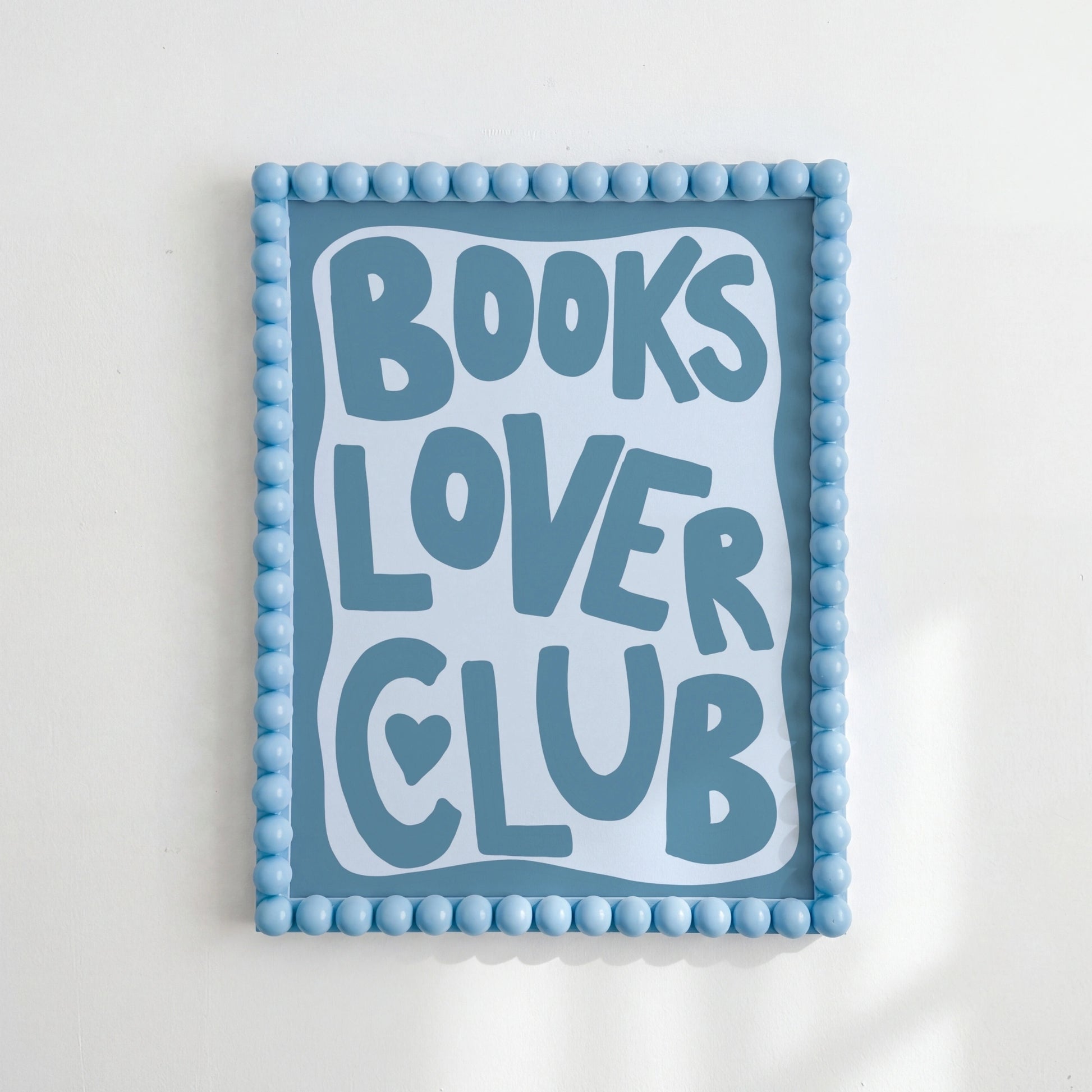 Arte murale Books Lover Club – Stampa estetica blu