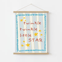 Twinkle Twinkle Little Star Wall Art - Baby Room Quote Poster