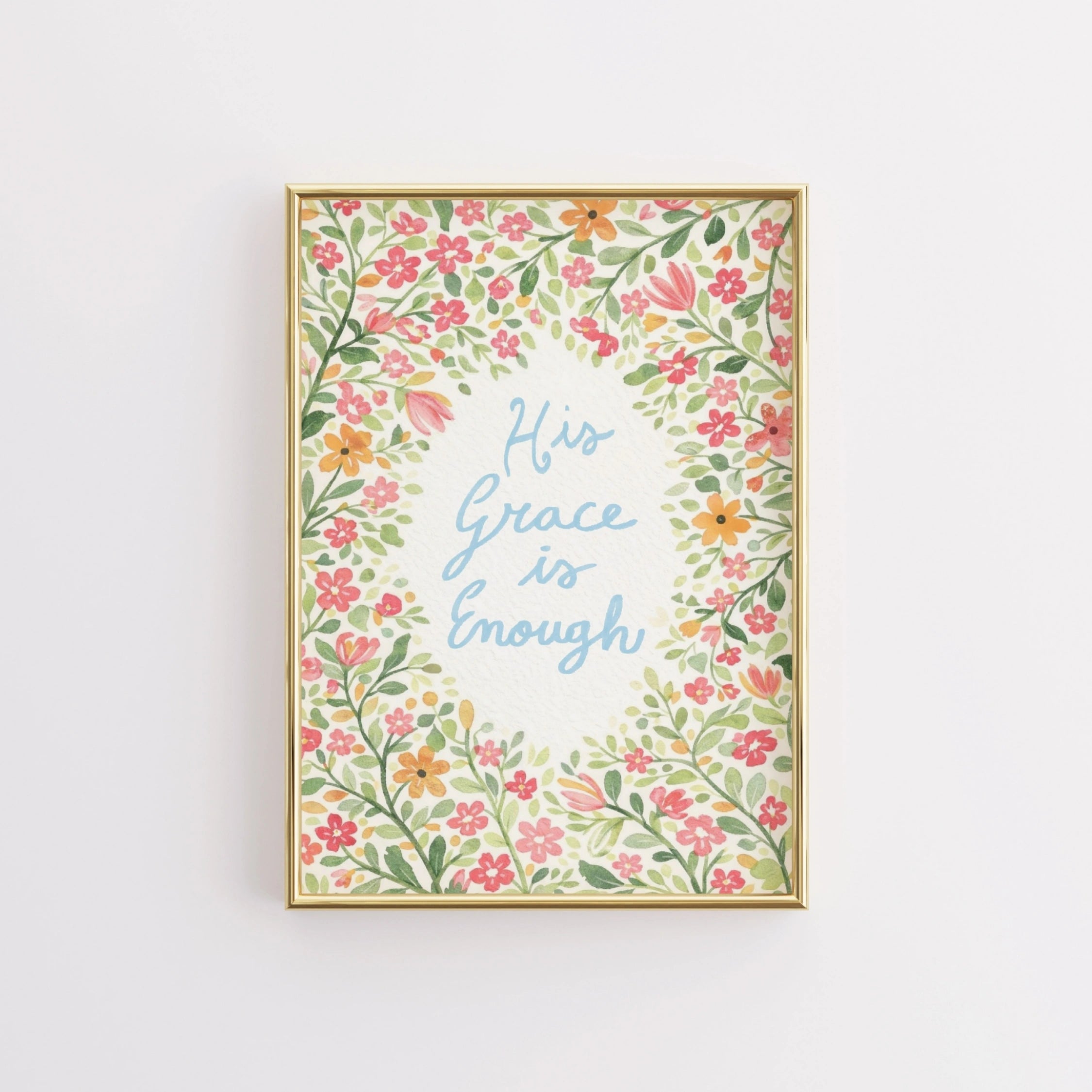 Impression florale printanière avec verset biblique