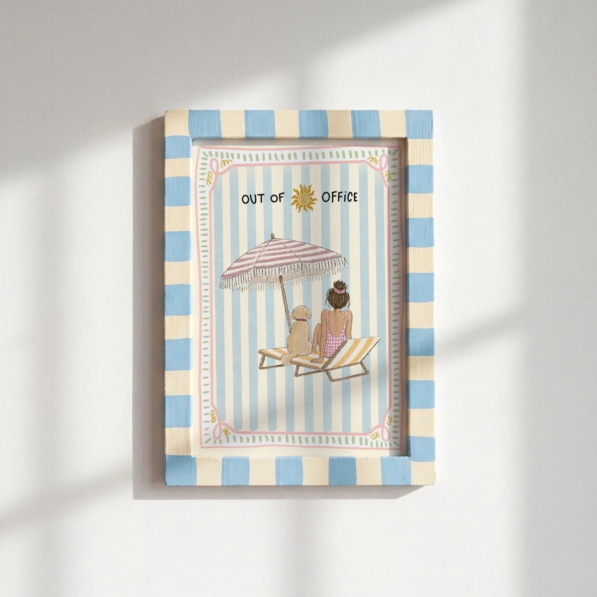Trendy Beach Girl Print, Coastal Wall Decor