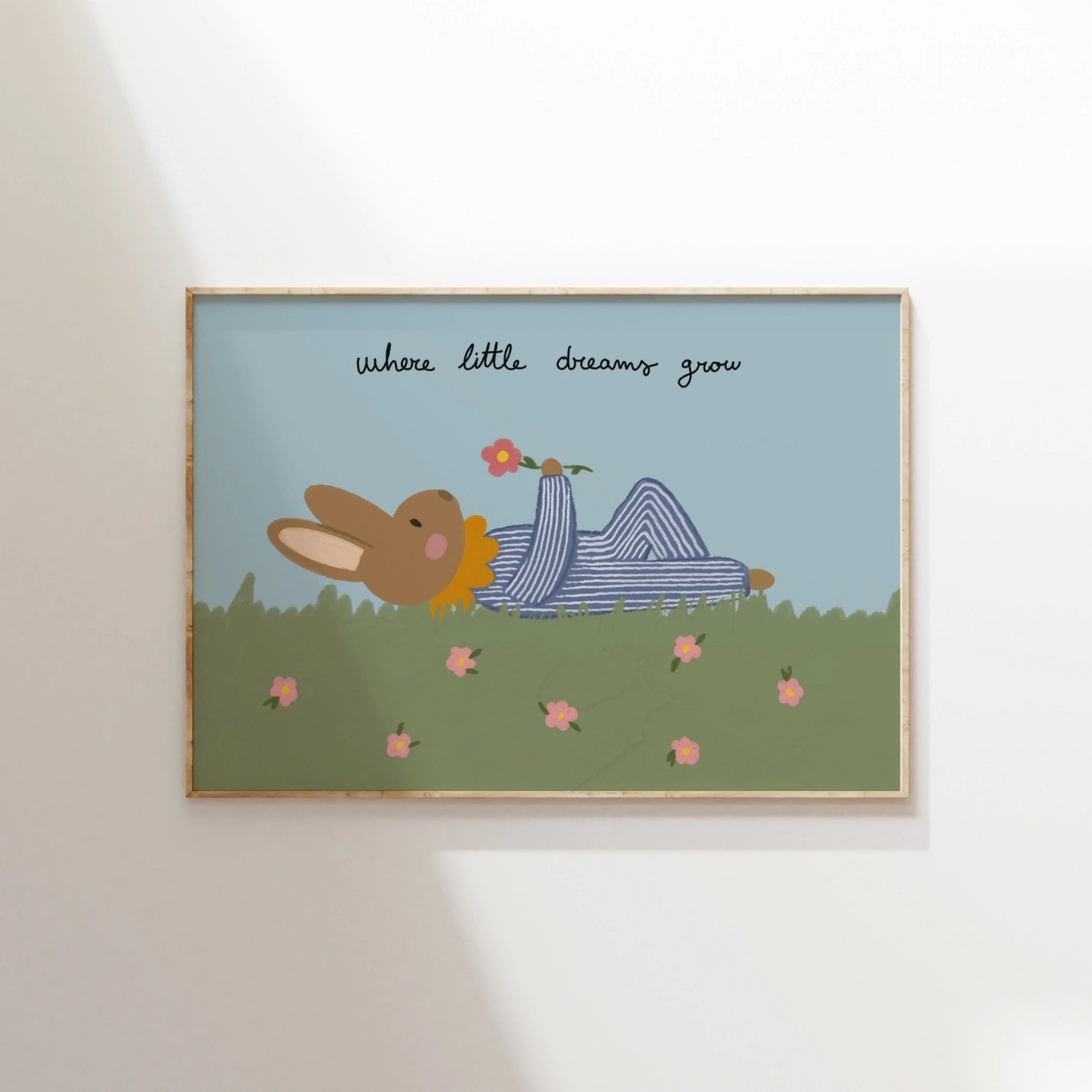 Bunny Wall Art for Kids Room, Whimsical Kids Decor