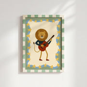 Lion Playing Guitar – Nursery & kids wall art