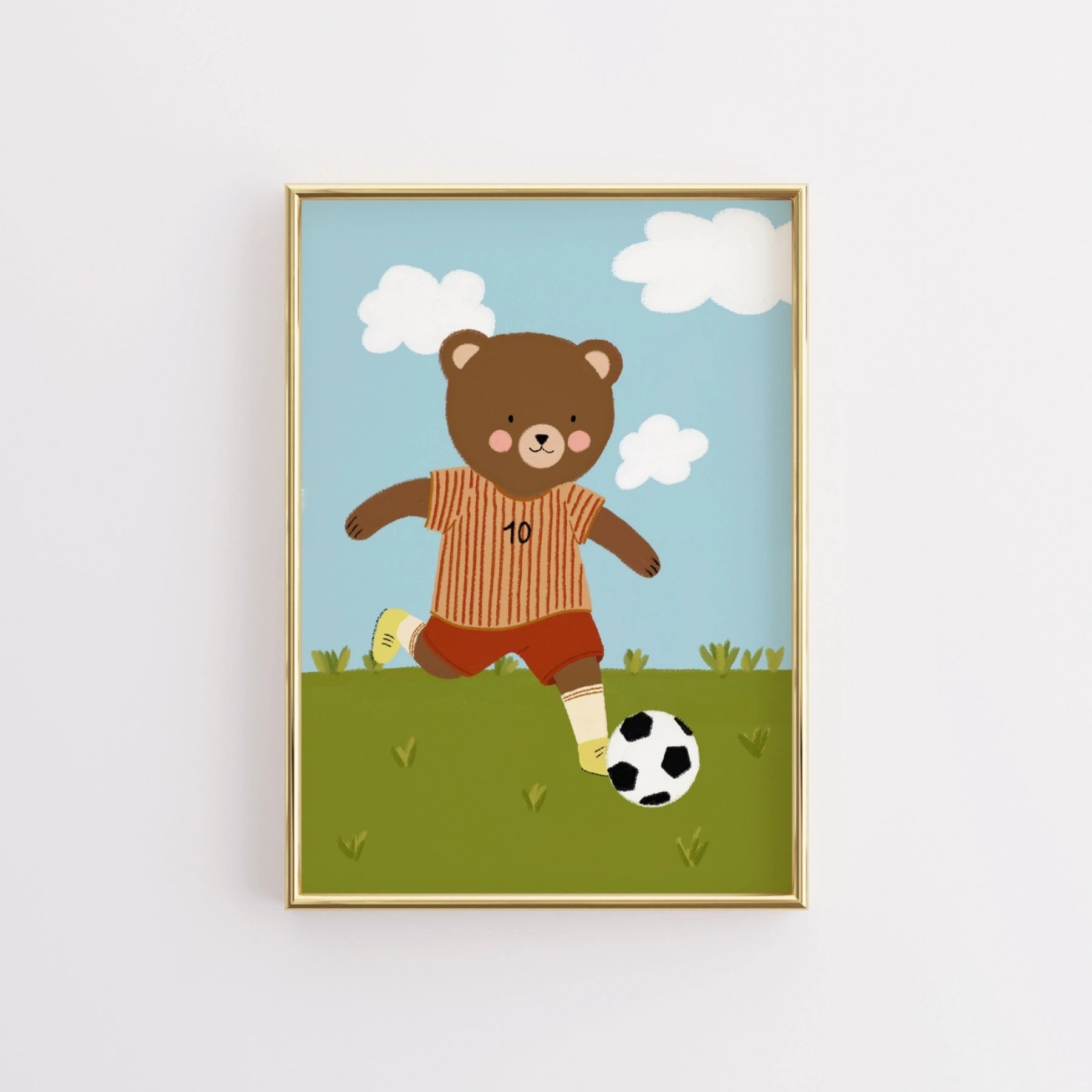 Soccer Bear Nursery Wall Art
