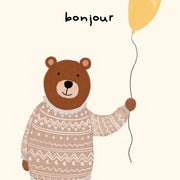 Bonjour Bear – Nursery & kids wall art