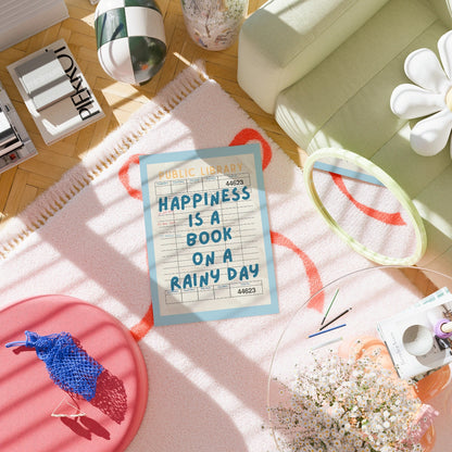 Book on a Rainy Day Print – Retro Library Wall Art