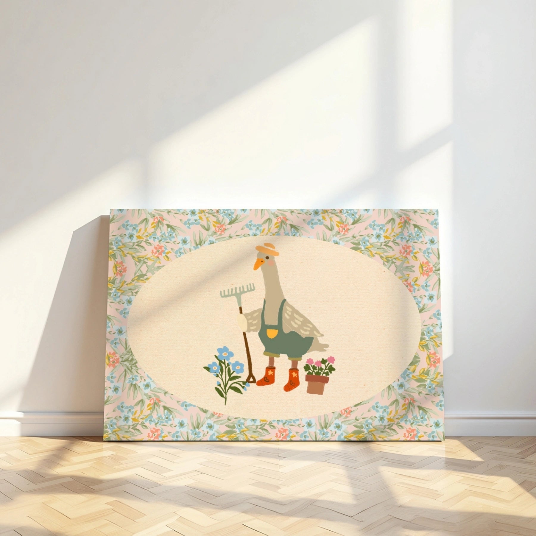 Gardening Goose Vintage Nursery Canvas Print