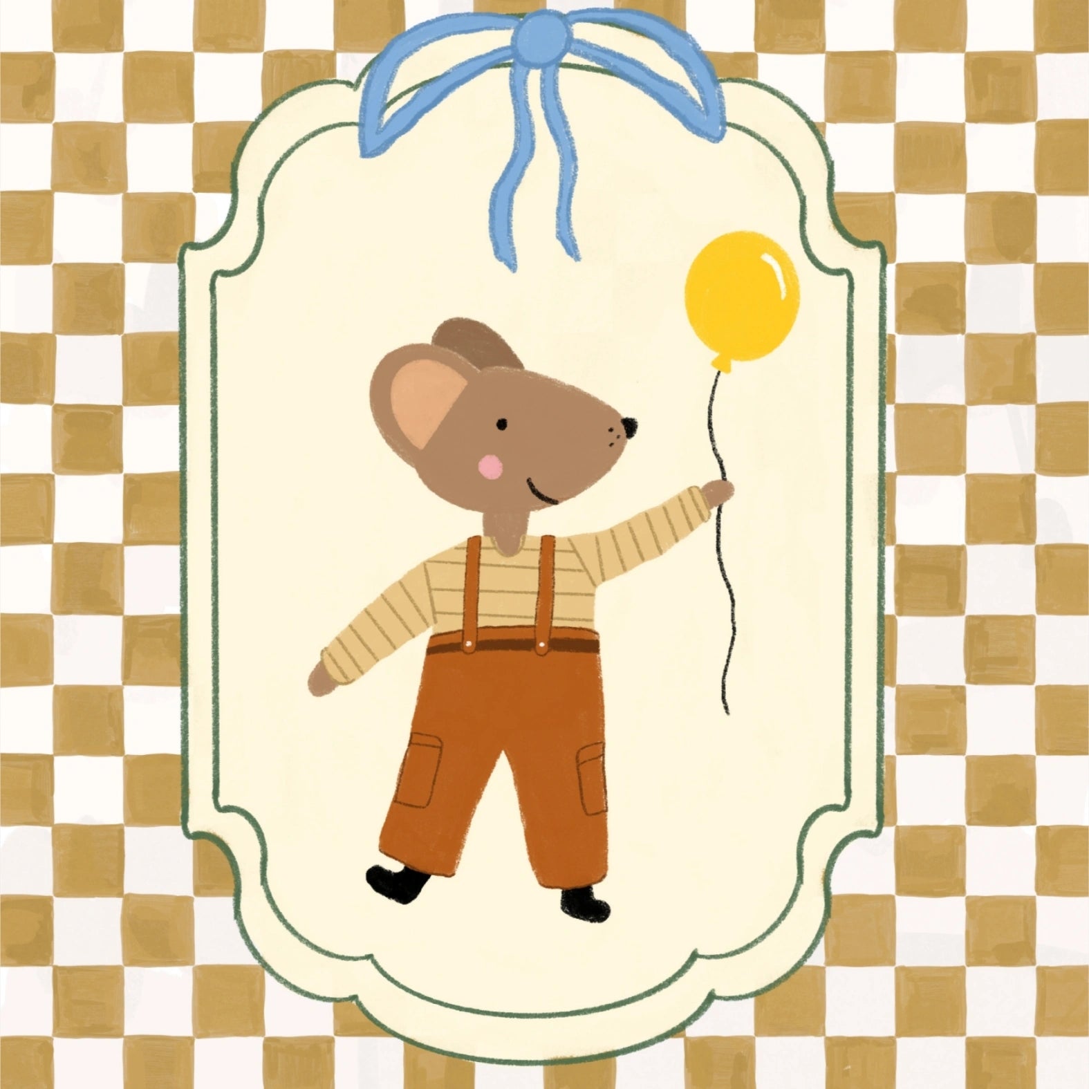 Illustration vintage d'animaux pour chambre d'enfant