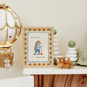Woodland Animal on a Scooter - Nursery & Kids Wall Art