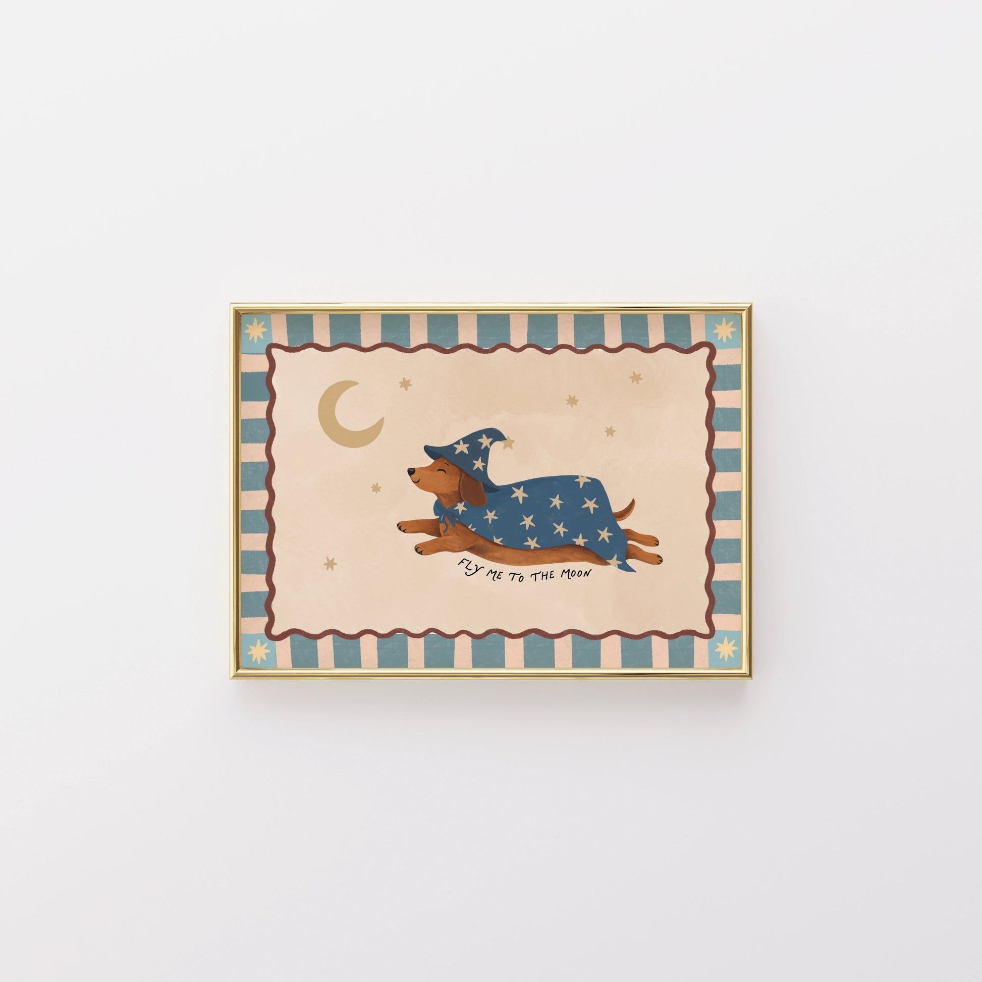 Wizard Dachshund Nursery Print