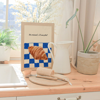 Croissant Kitchen Wall Art – French Bakery Print