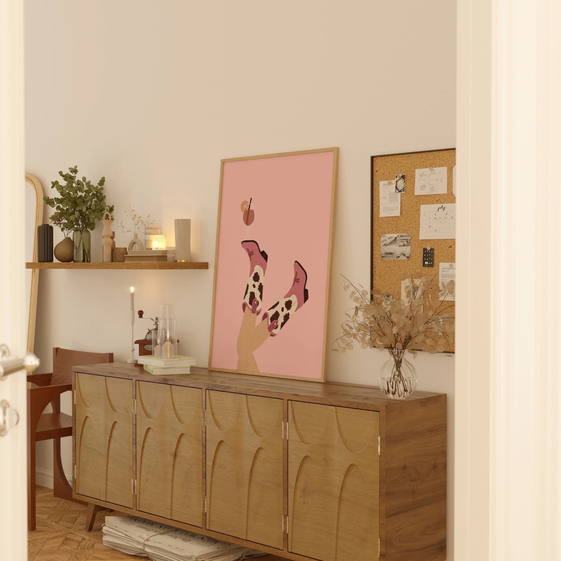 Coastal Cowgirl Boots Wall Art