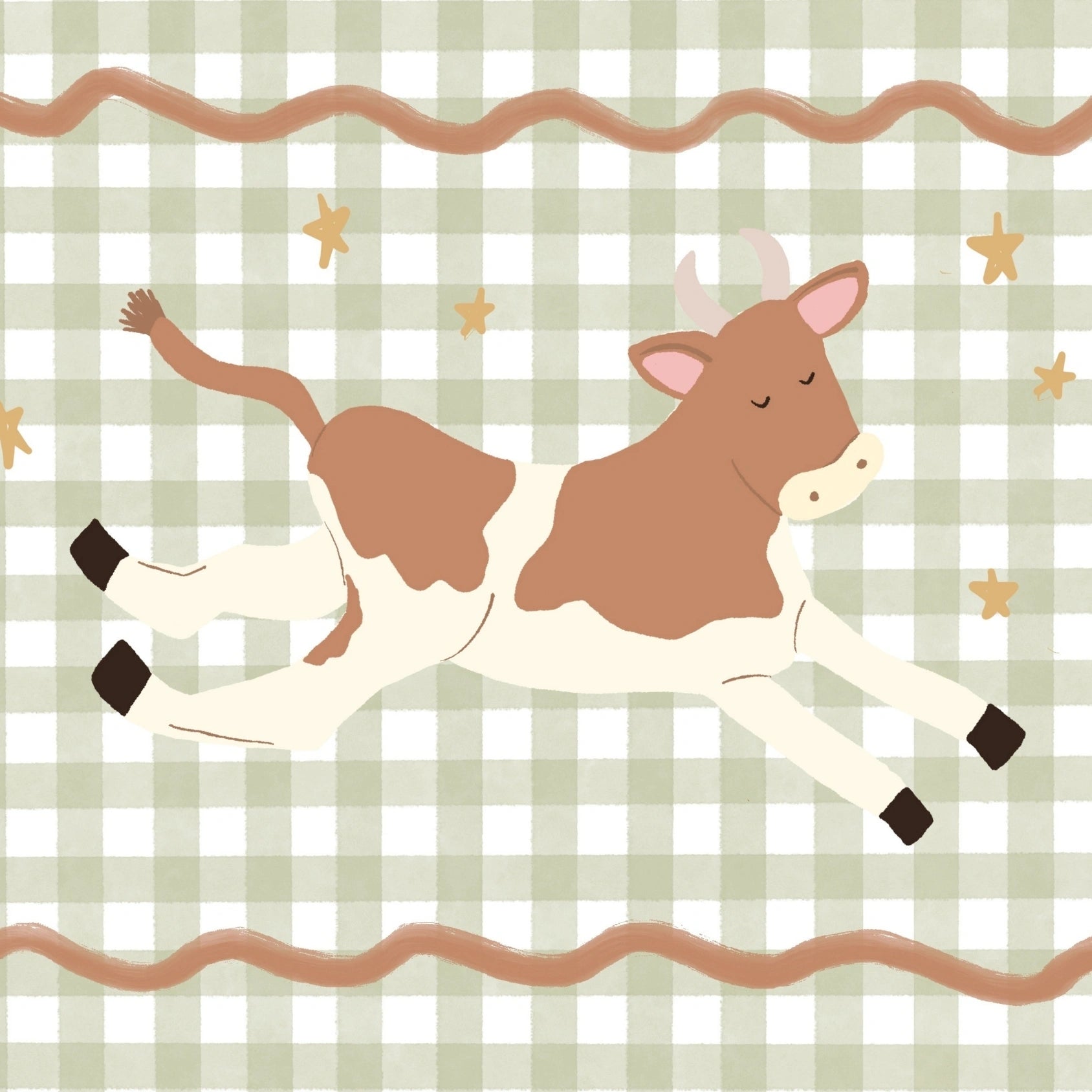 Stampa di vivaio di mucche