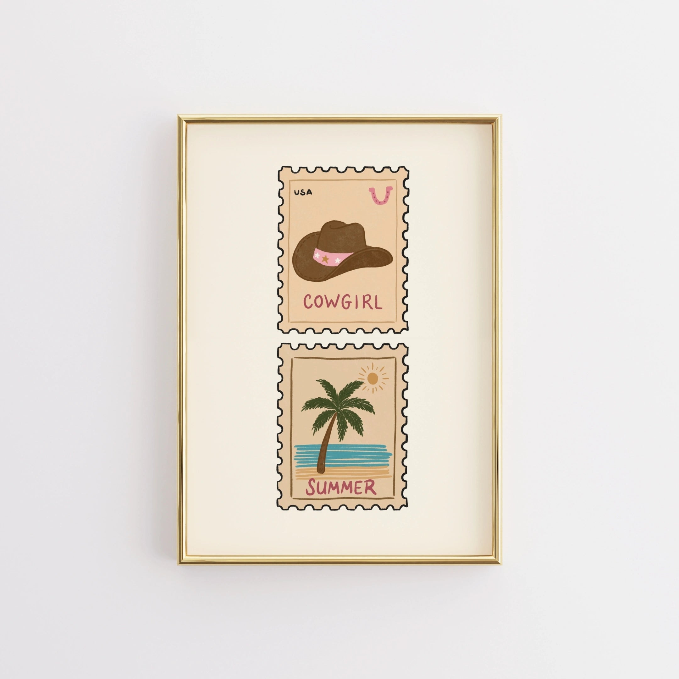 Coastal Cowgirl Postage Stamp Print