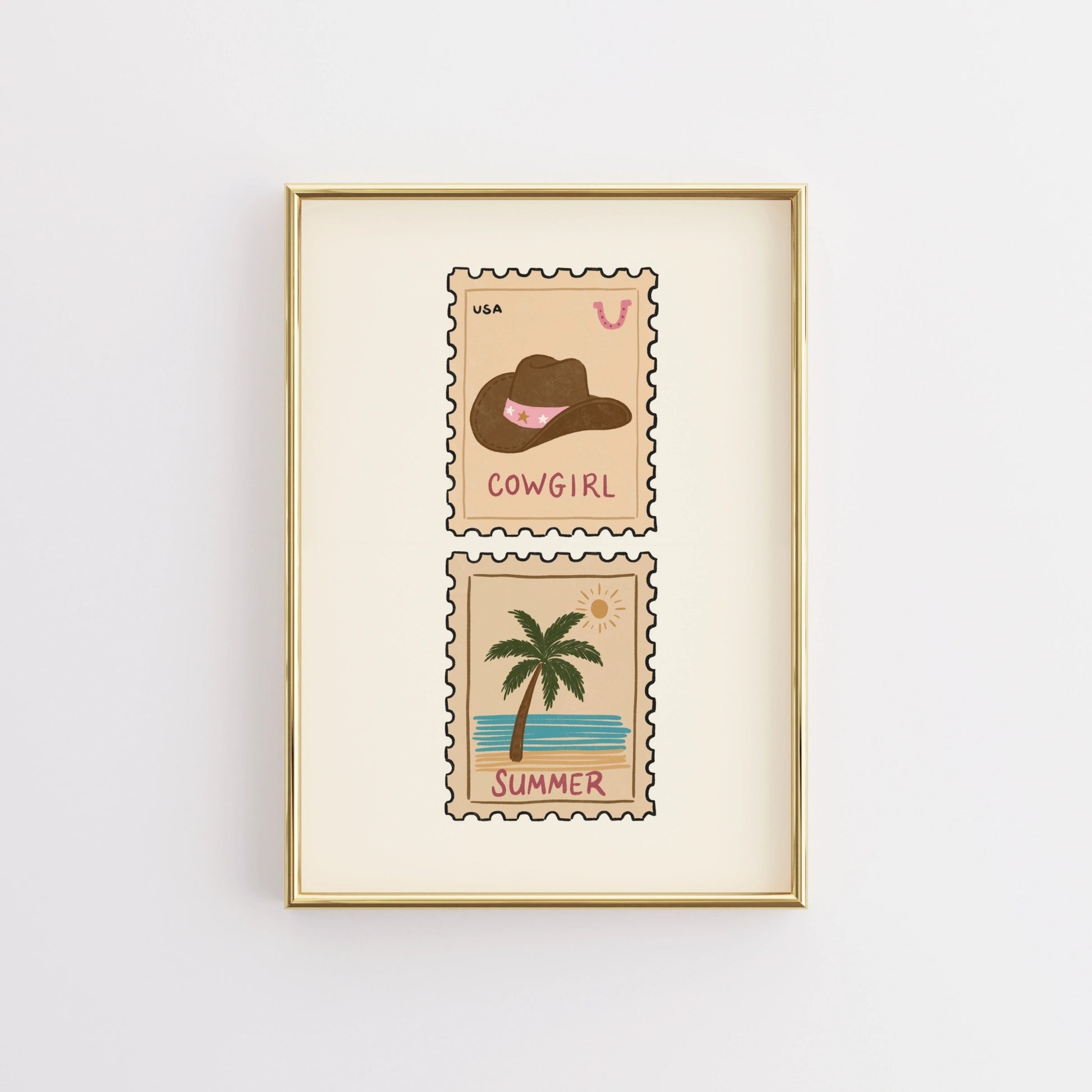 Coastal Cowgirl Postage Stamp Print