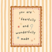 Fearfully and Wonderfully Made Orange Stripes - Nursery & Kids Wall Art