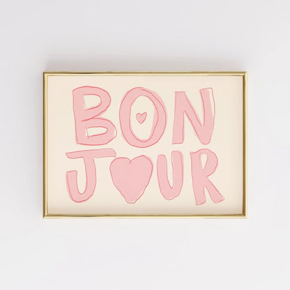 Bonjour Wall Art Print – French Word Poster