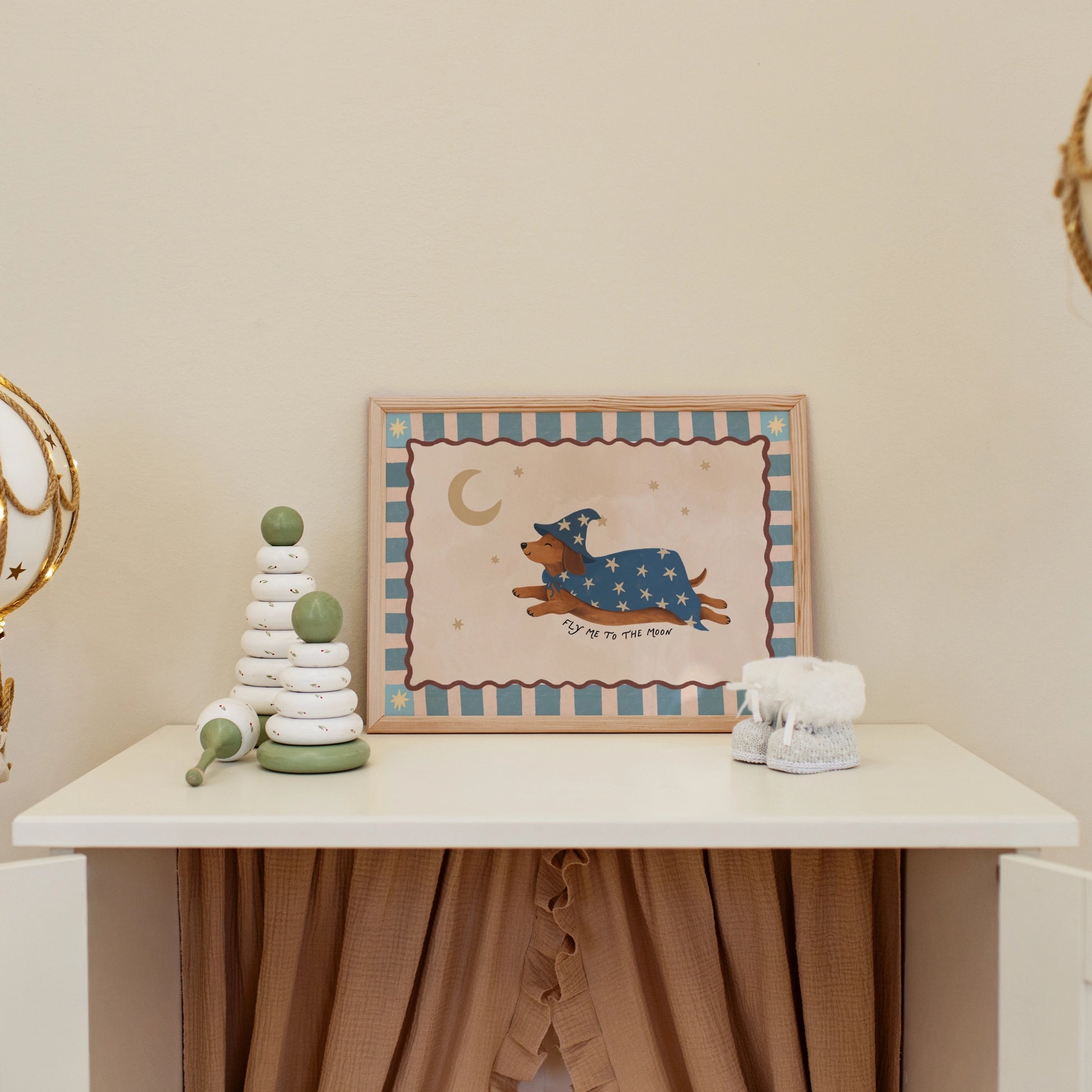 Wizard Dachshund Nursery Print