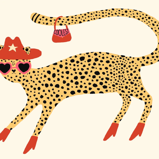 Cool Cheetah Wall Art – Funny Cowboy Animal Print