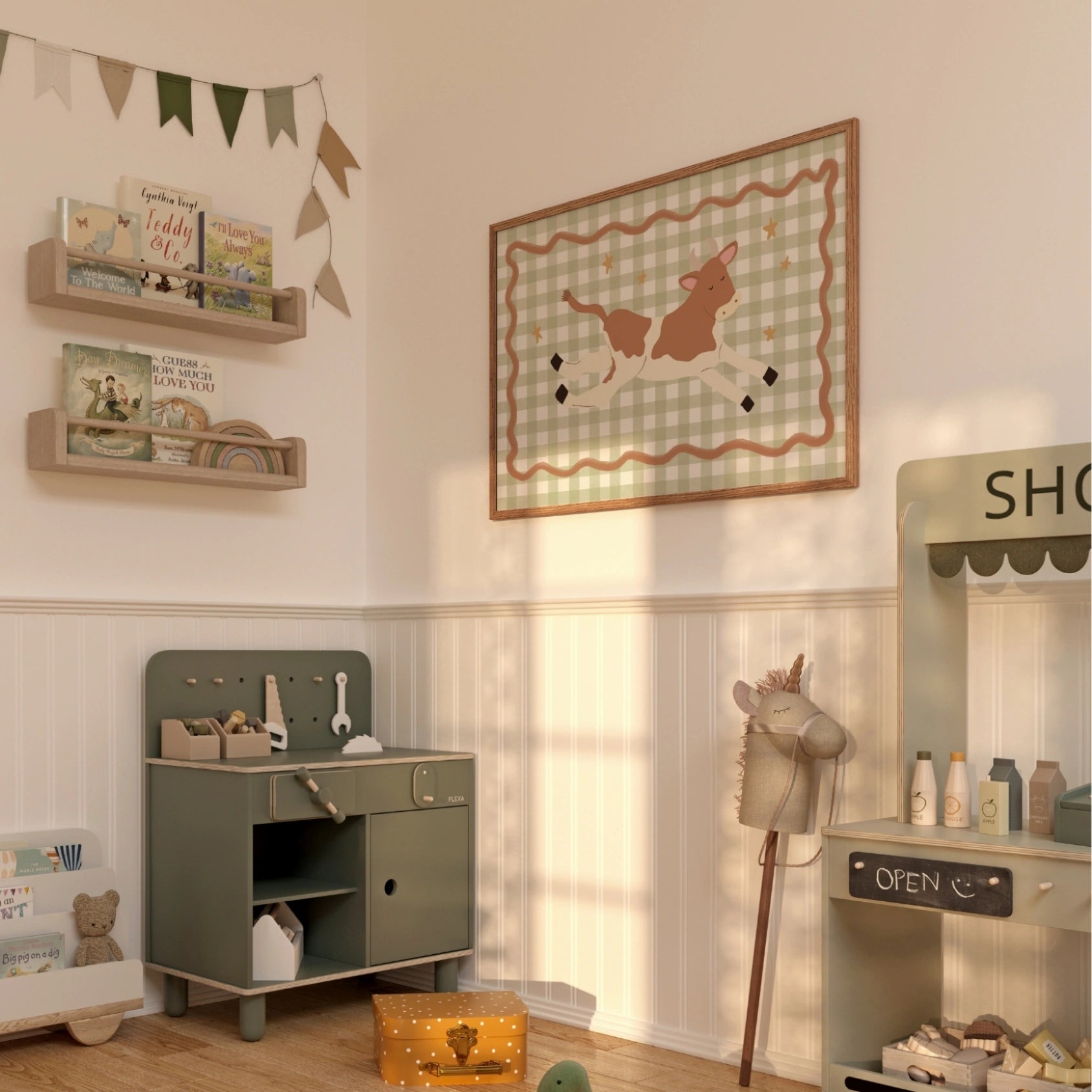 Stampa di vivaio di mucche