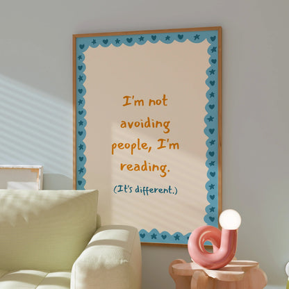 Reading Print – Funny Bookish Quote Wall Art