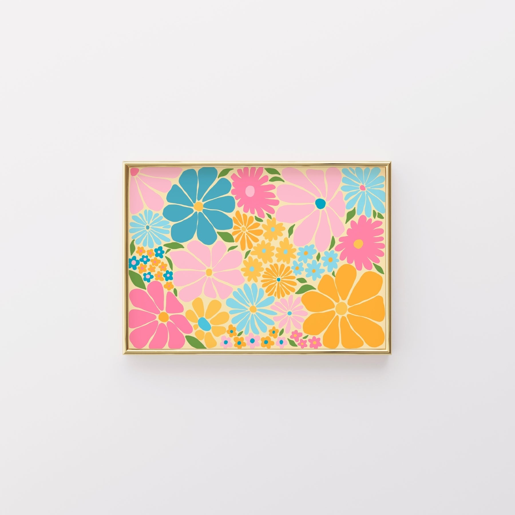 Stampa floreale retrò – Arte murale floreale colorata