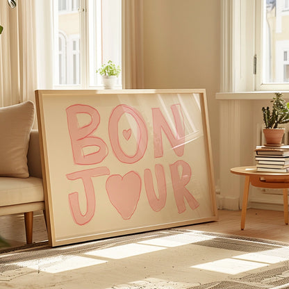 Bonjour Wall Art Print – French Word Poster