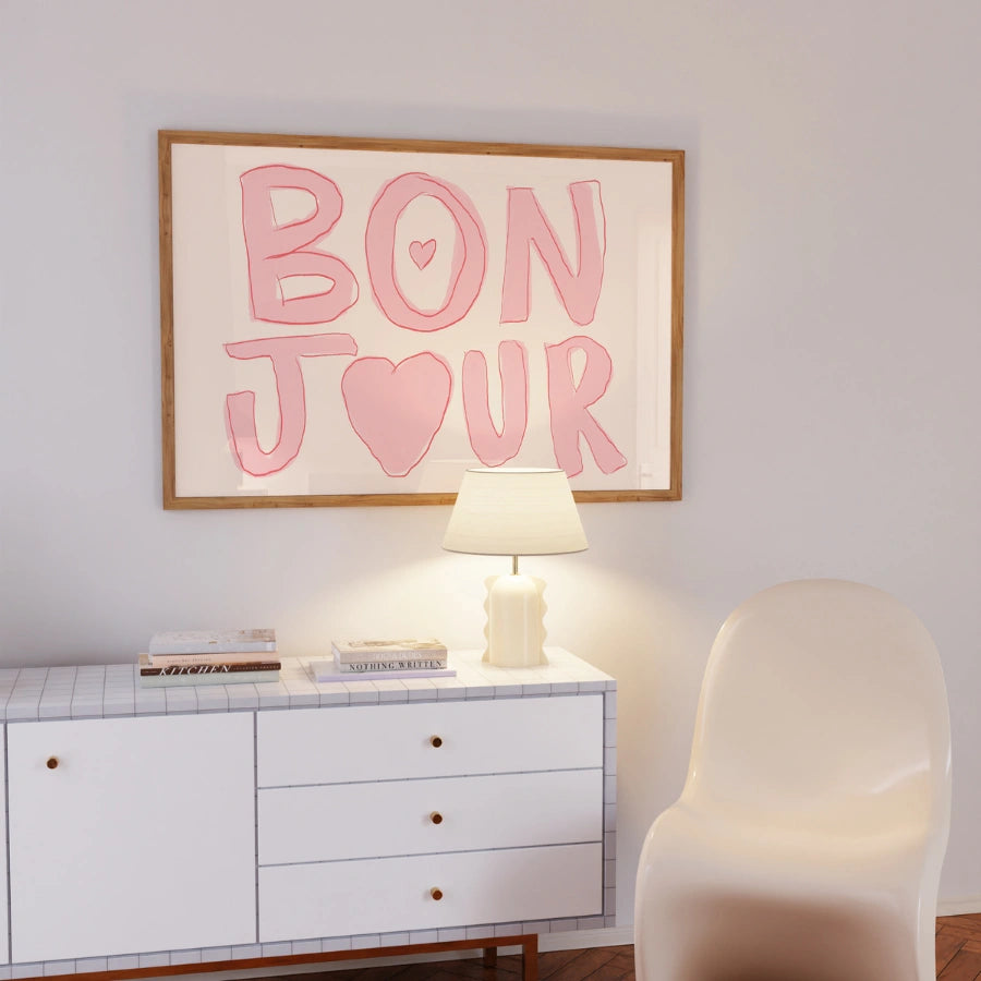 Bonjour Wall Art Print – French Word Poster