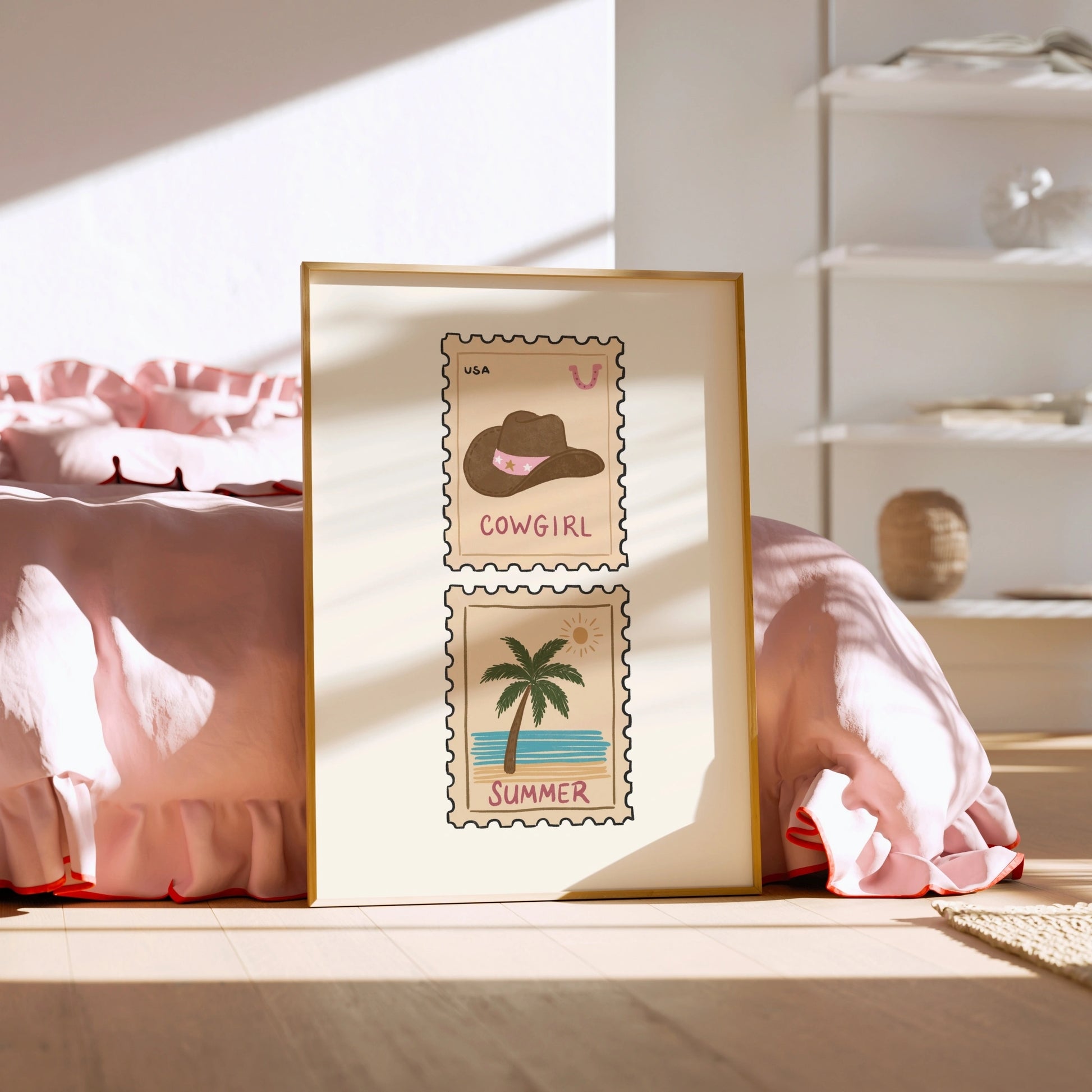 Coastal Cowgirl Postage Stamp Print