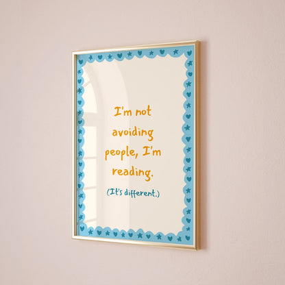 Reading Print – Funny Bookish Quote Wall Art