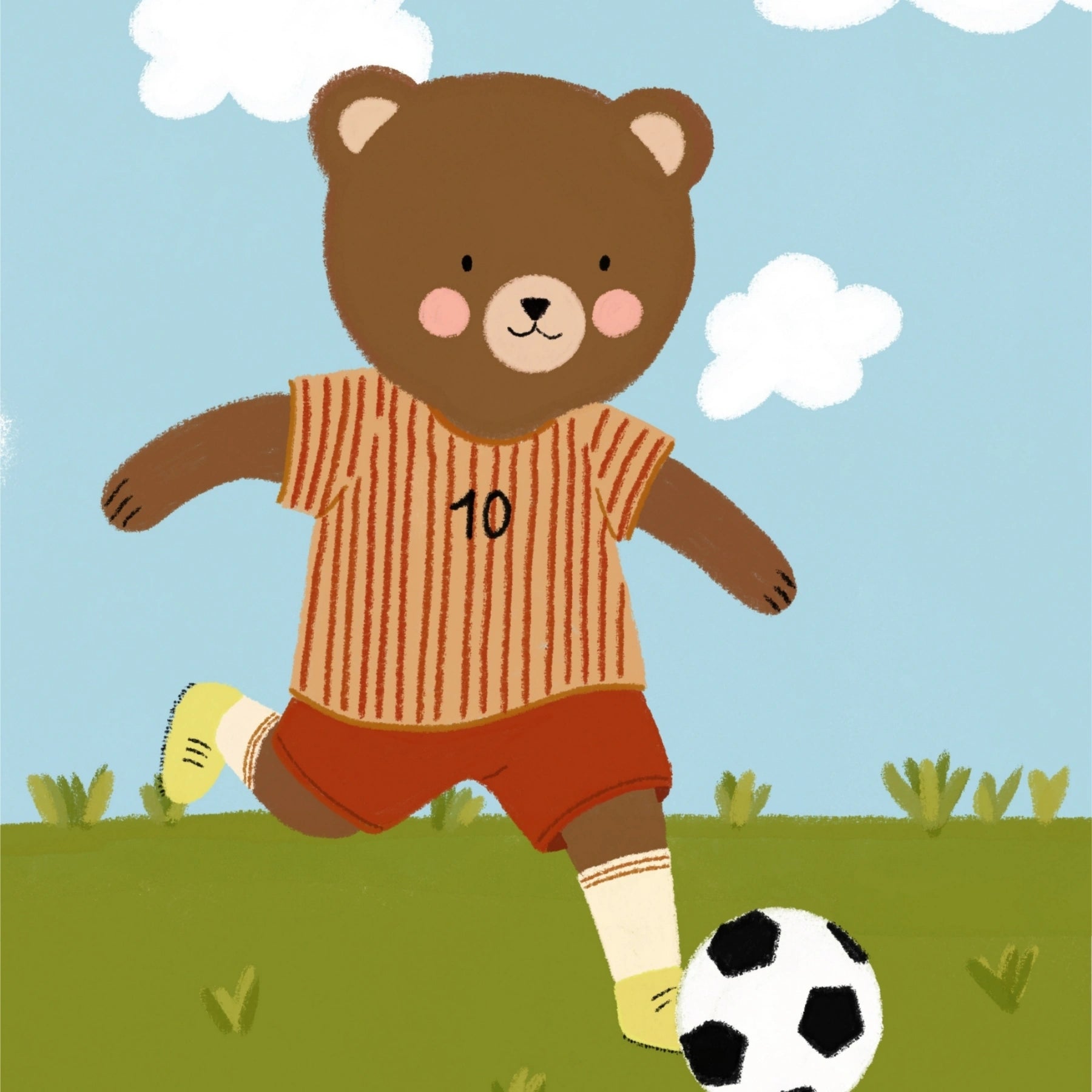 Soccer Bear Nursery Wall Art