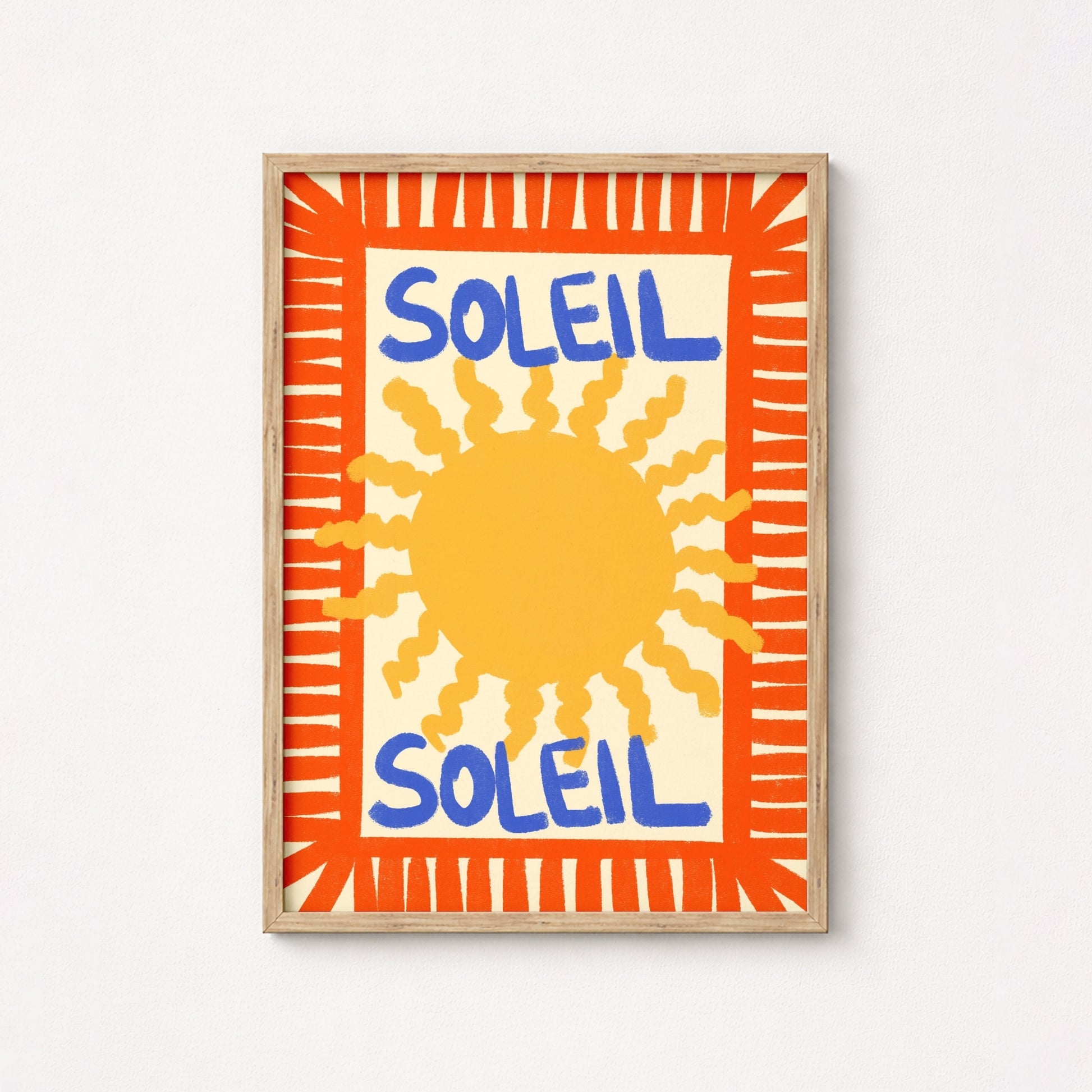 Soleil Wall Art Print - French Summer Sun Poster