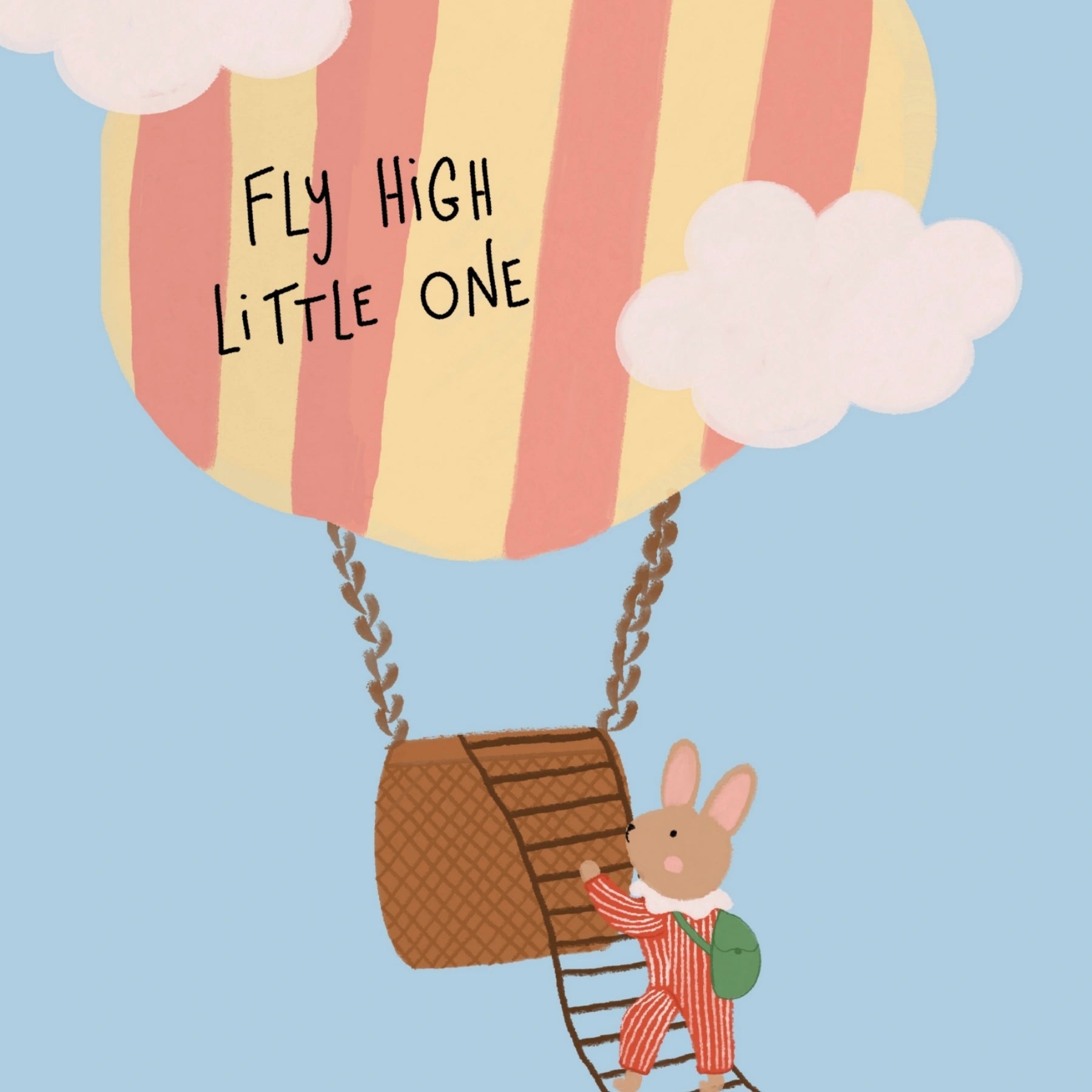 Poster con frase “Fly High Little One”