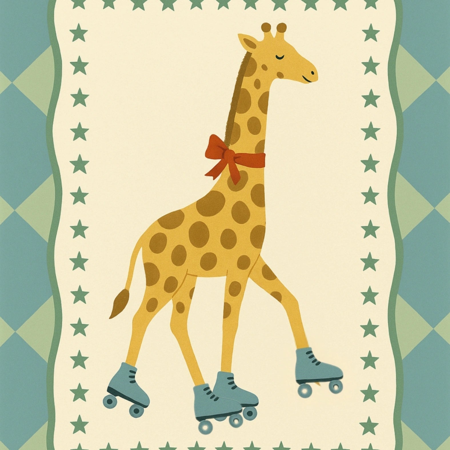 Roller Skating Giraffe