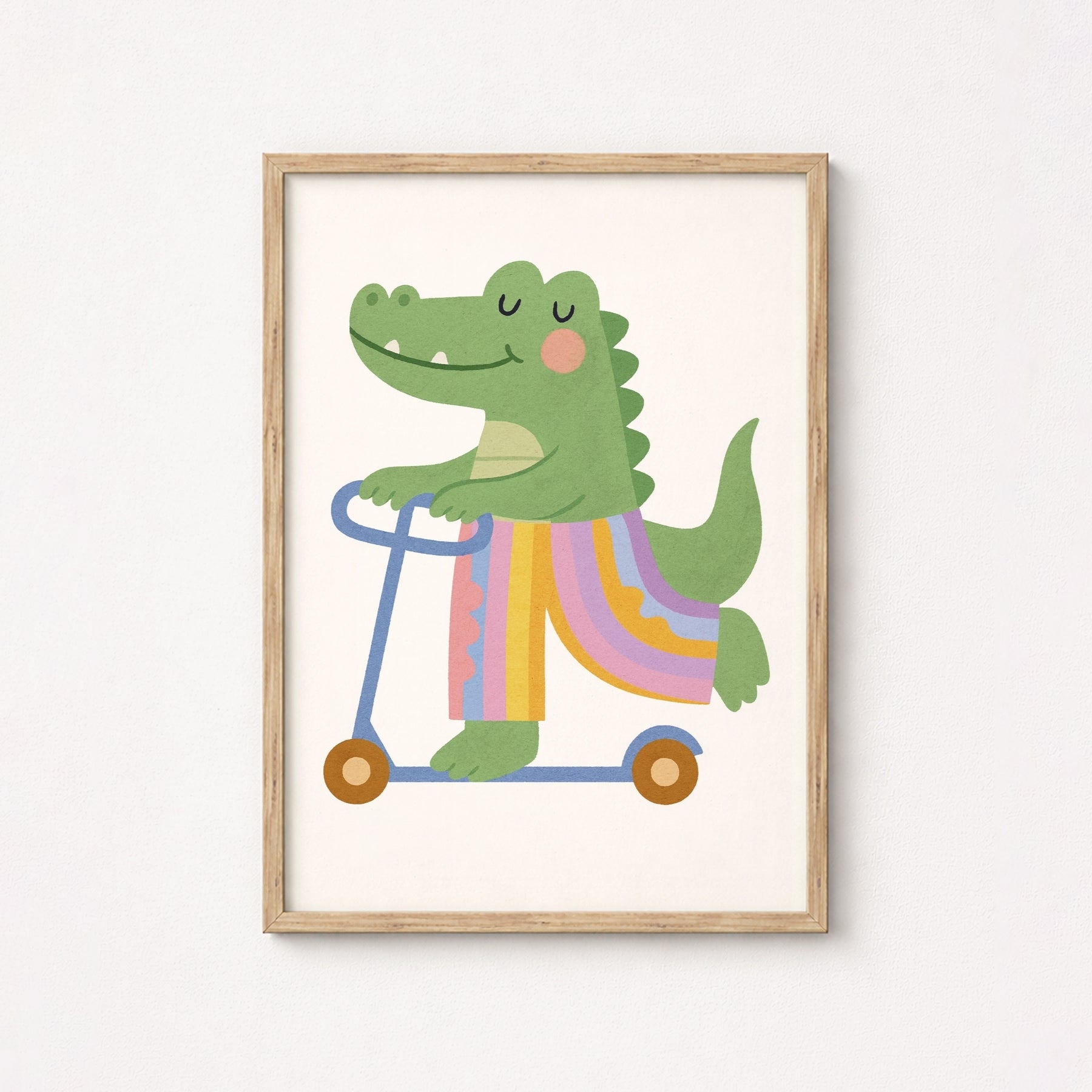 Arte murale a forma di coccodrillo scooter