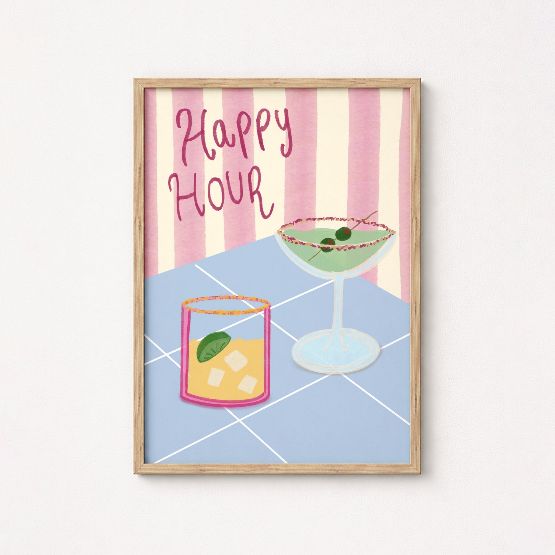 Drink Print for Bar Cart Decor, Kitchen Wall Decor