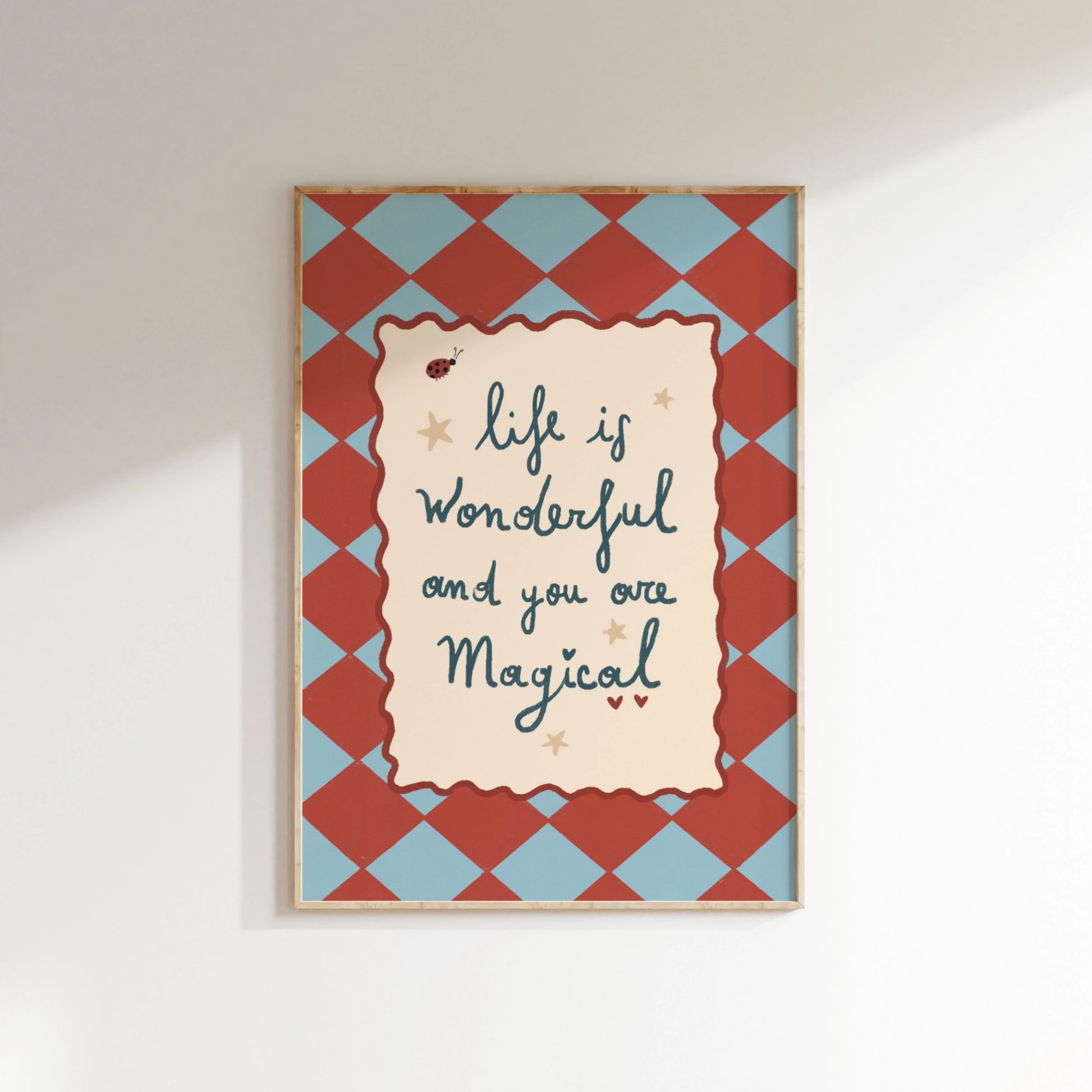 Impresión de Guardería La Vida es Maravillosa, Decoración Vintage para Guardería