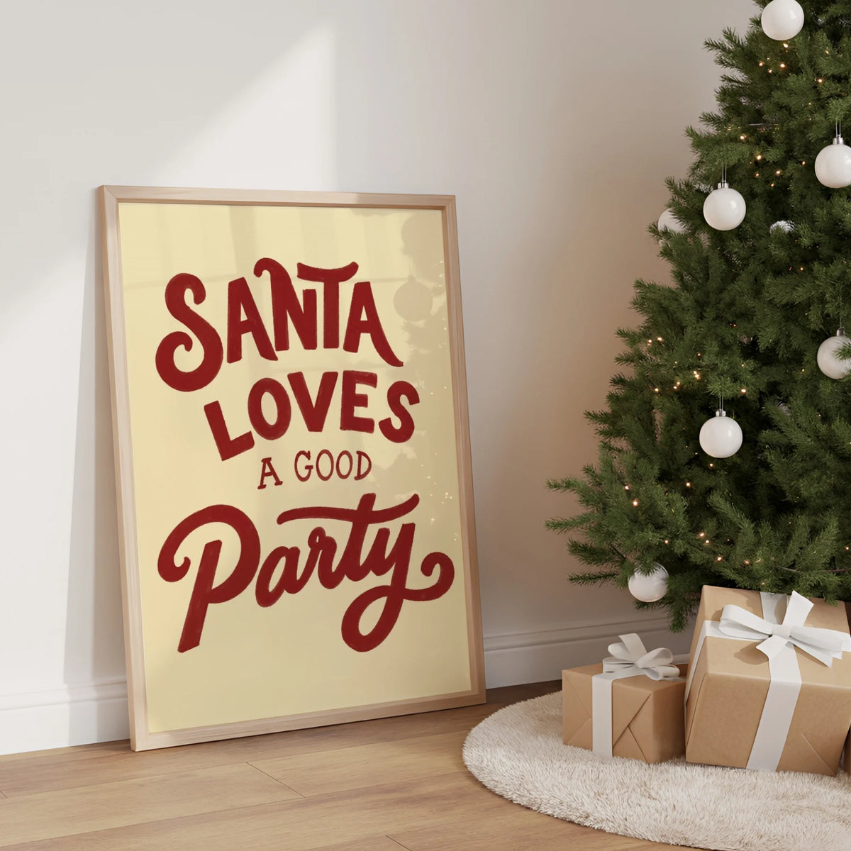 Santa Loves a Good Party – Póster de Navidad