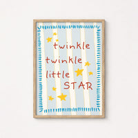 Twinkle Twinkle Little Star Wall Art - Baby Room Quote Poster