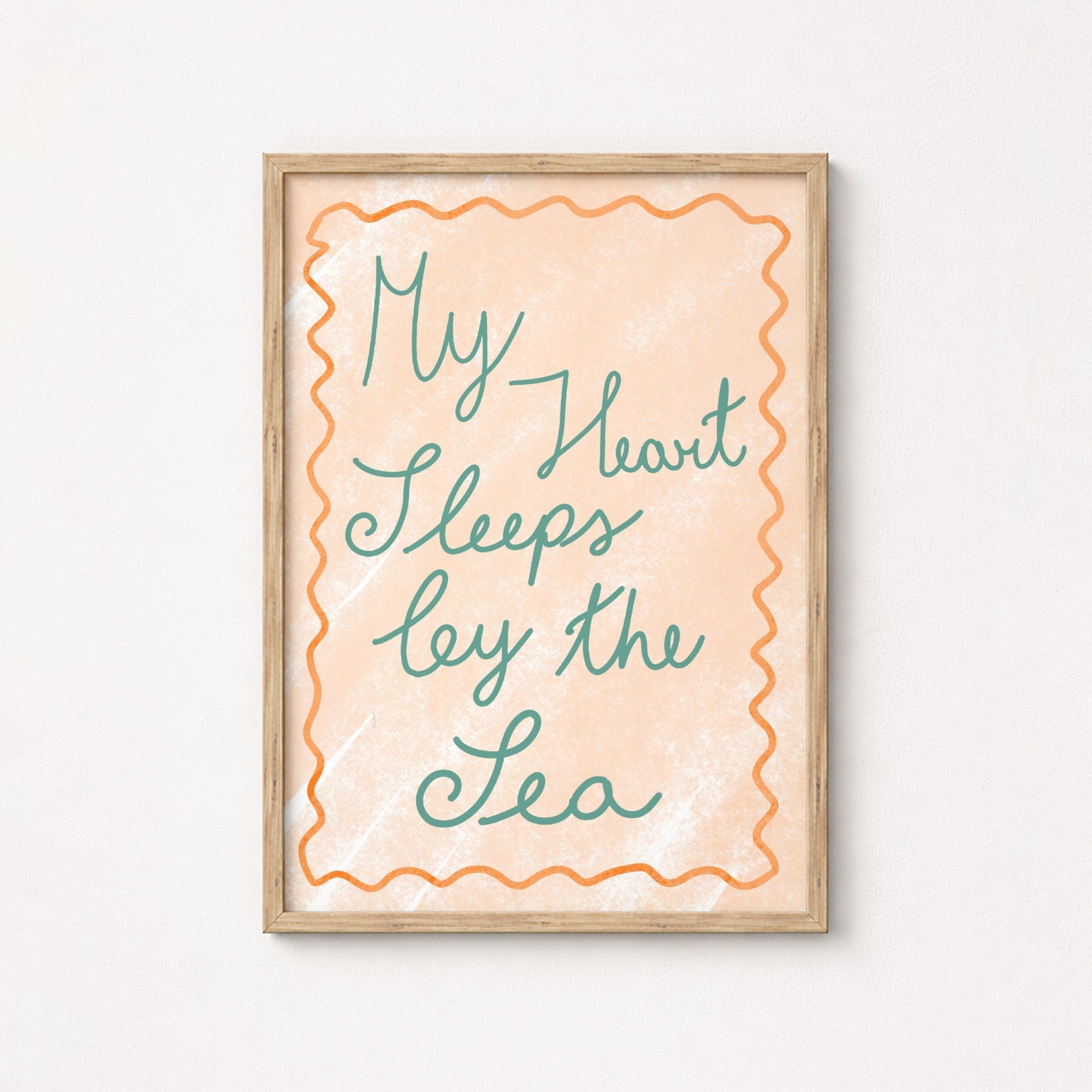 My Heart Sleeps by the Sea Print - Romantic Coastal Wall Art