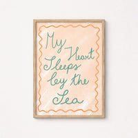 My Heart Sleeps by the Sea Print - Romantic Coastal Wall Art