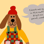 Stylish Dog in Red Beanie – Nursery & Kids Wall Art